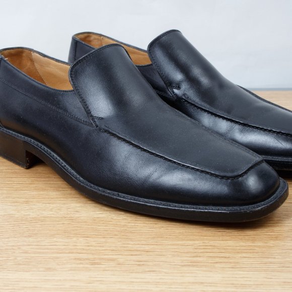 Gravati Leather Slip On Loafers Dress Shoes Black 8M Italy main image 8